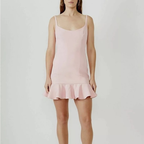 Bardot Dresses & Skirts - Bardot Circular Hem Gigi Dress Peplum Bottom Light Pink